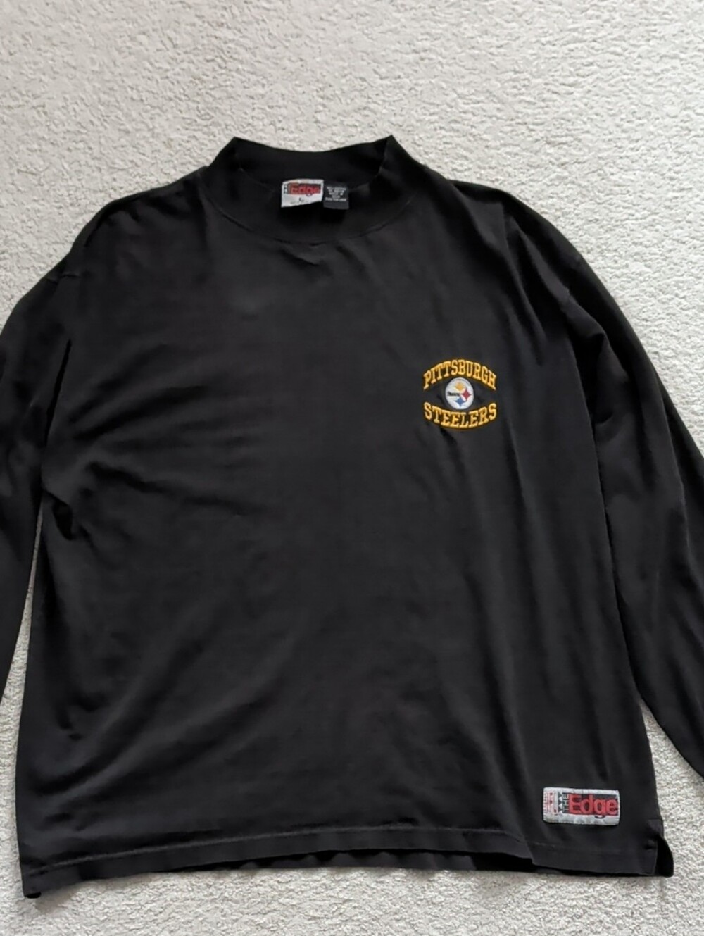 Vintage 1997 Pittsburgh Steelers Black Long Sleeve Shirt Mens Large NFL Football